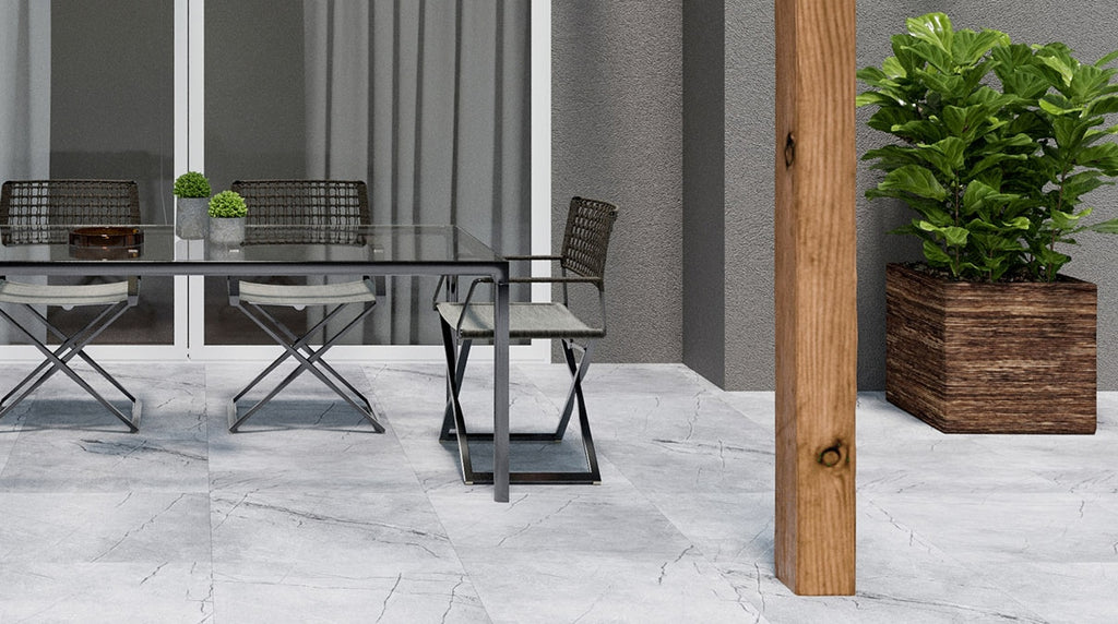 10 White and Gray Outdoor Porcelain Tile Ideas