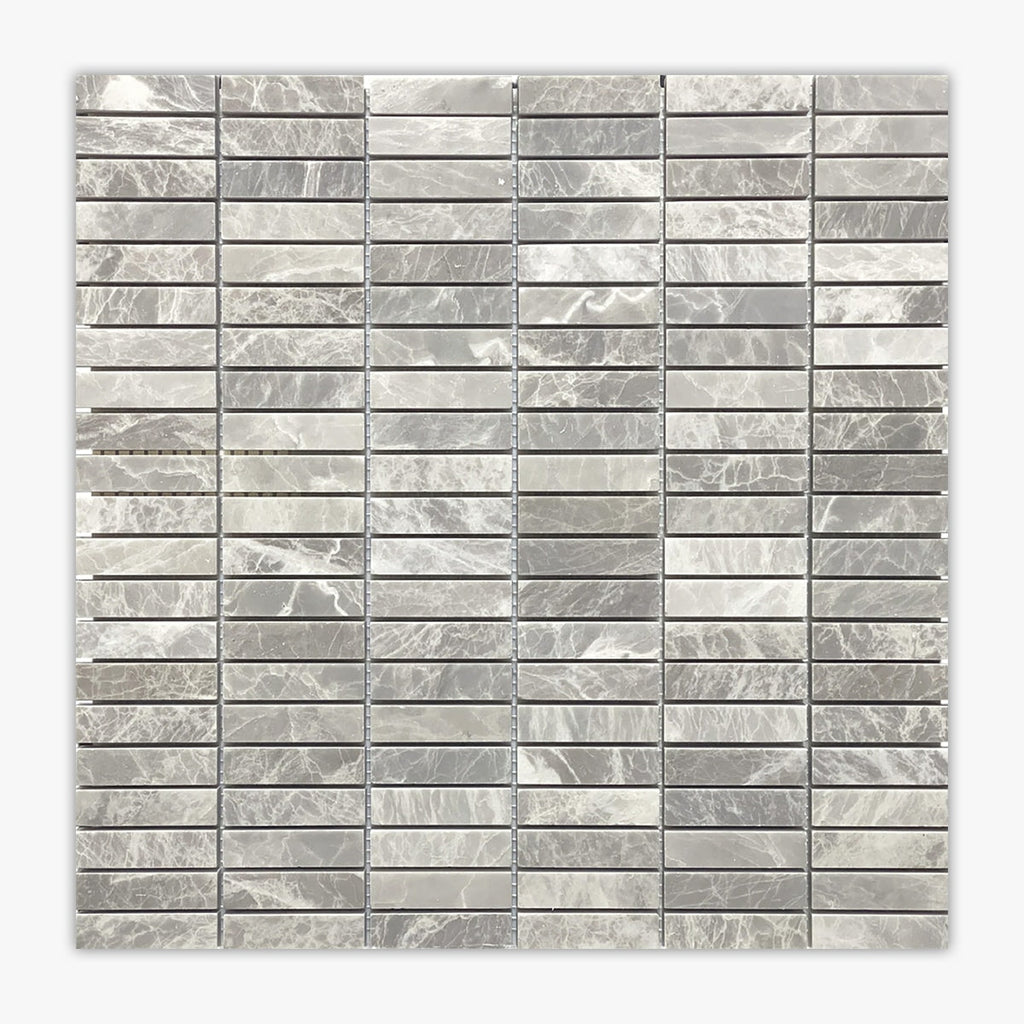 Nordic Gray Honed 1x4 Marble Mosaic