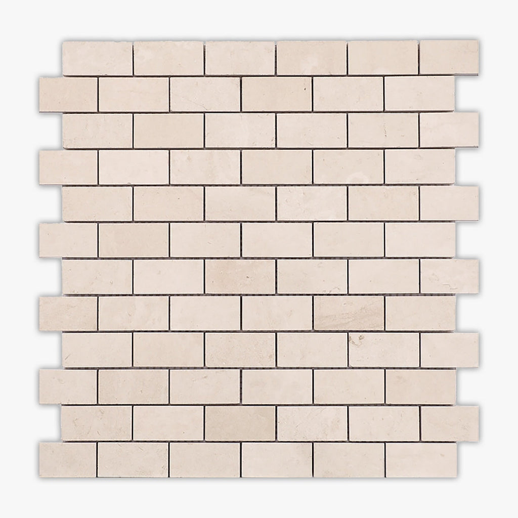 Aero Cream Polished 1x2 Brick Marble Mosaic