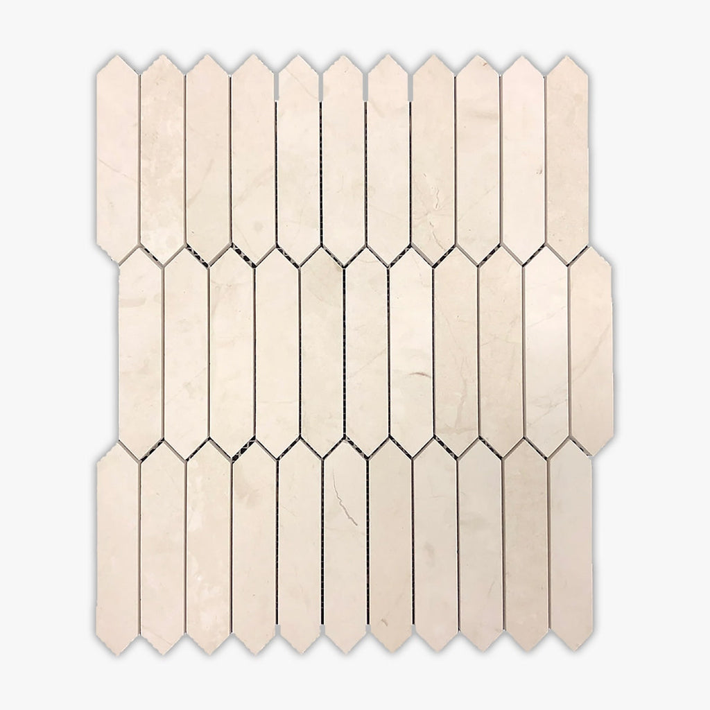 Aero Cream Honed Picket 1x4 Marble Mosaic