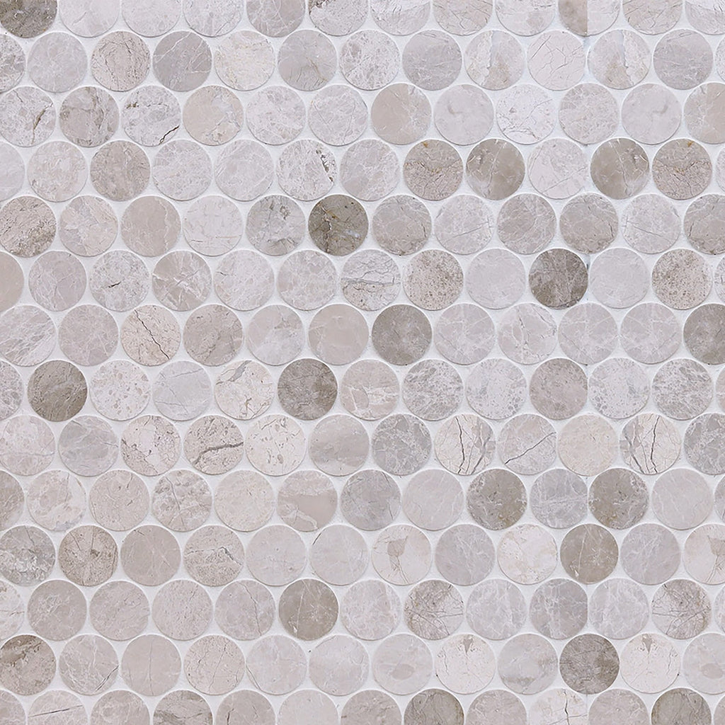 Cream Misto Honed Penny Round Marble Mosaic