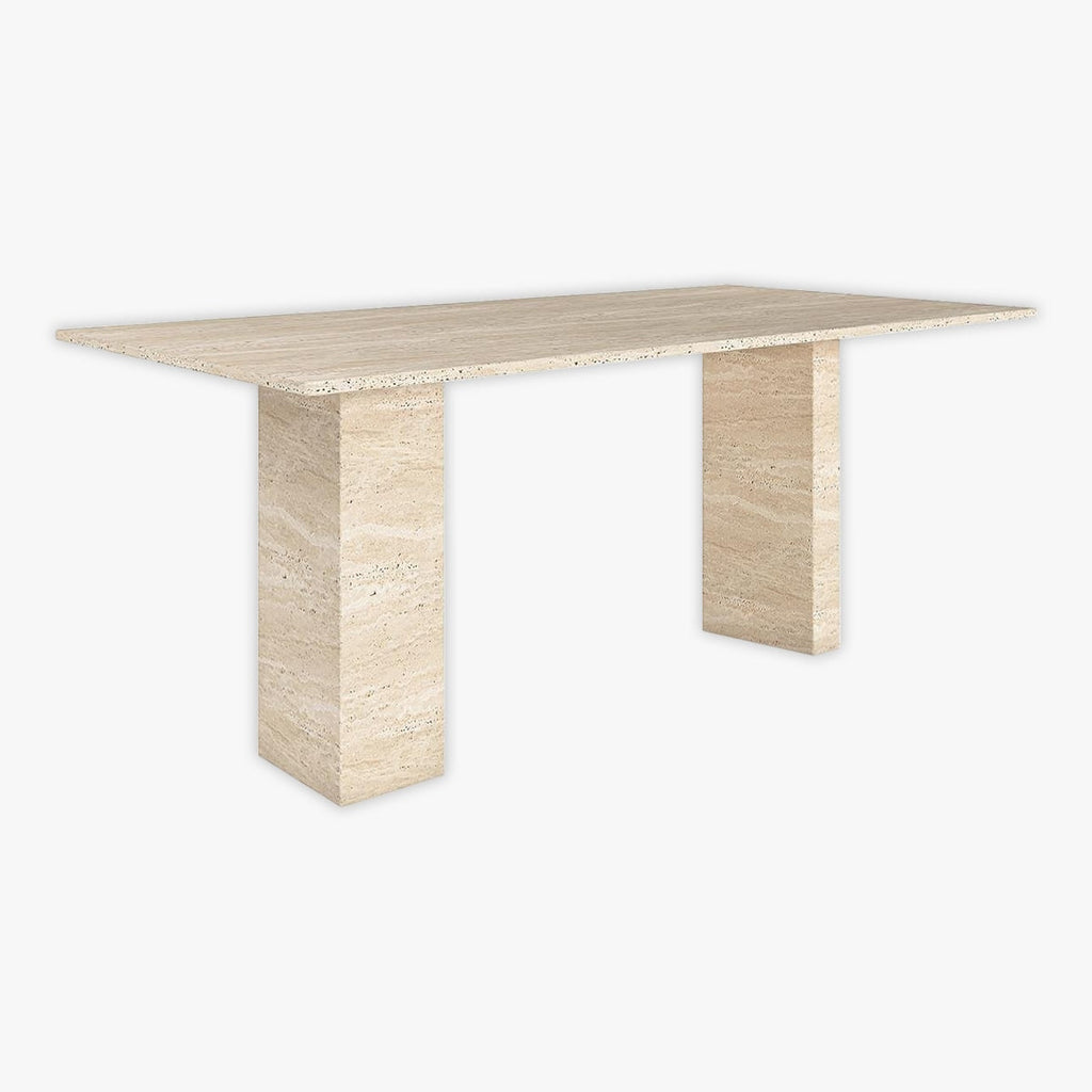 Rectangle Decorative Leg Travertine Farmhouse Table