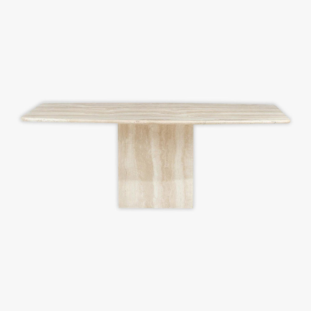 Square Cube Leg Travertine Modern Kitchen Table