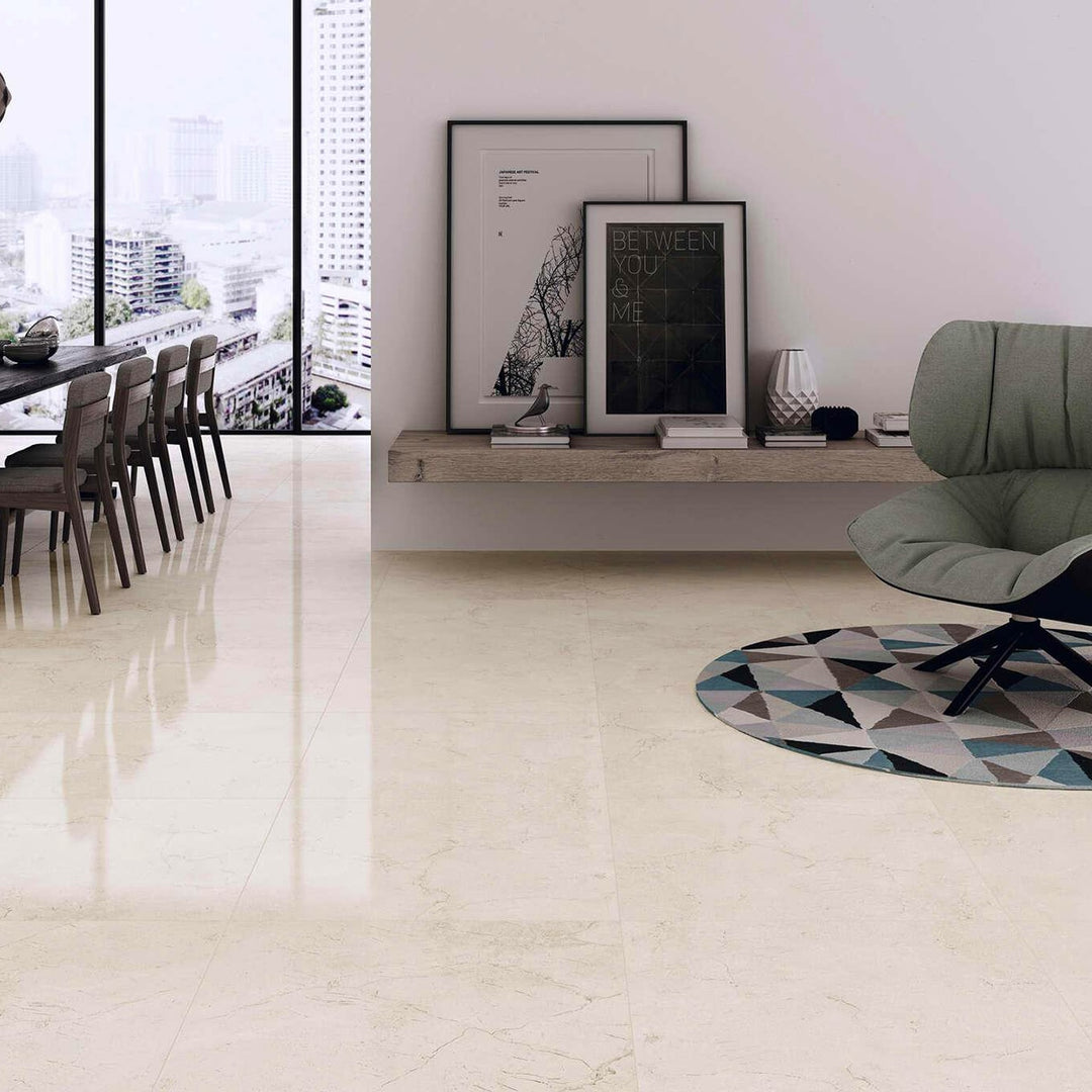 Emotion Crema Marfil Polished 24x24 Porcelain Tile