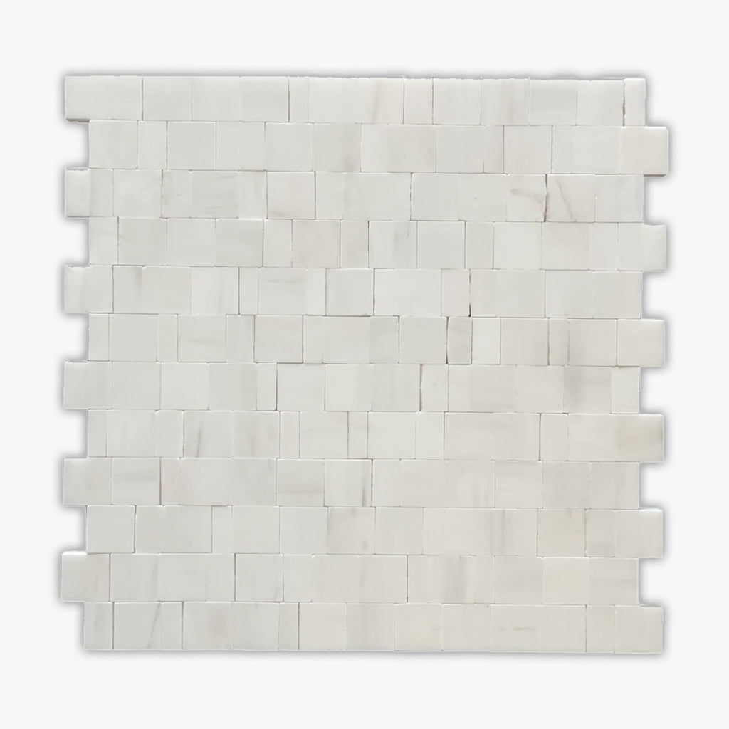 Bianco Dolomiti Honed Brick Marble Mosaic