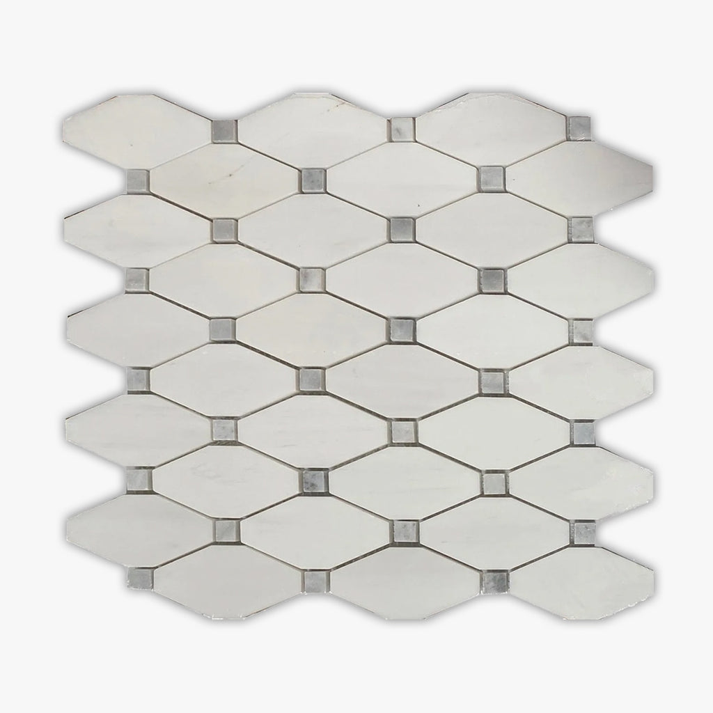 Bianco Dolomiti Polished Octagon Marble Mosaic