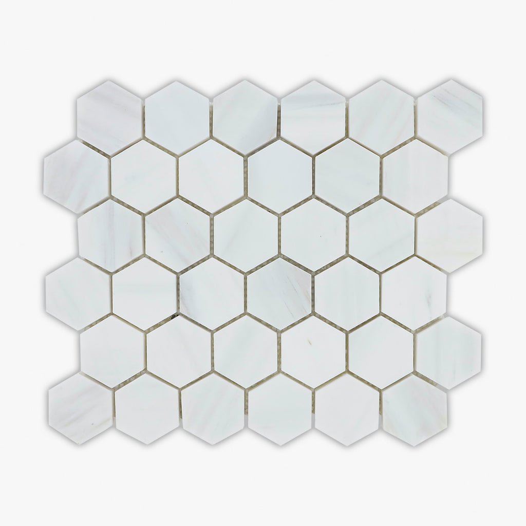 Bianco Dolomiti Polished 2 Inch Hexagon Marble Mosaic