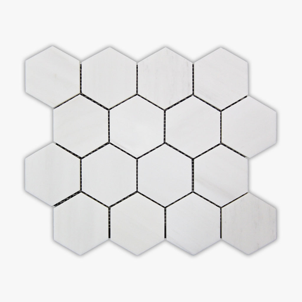 Bianco Dolomiti Polished 3 Inch Hexagon Marble Mosaic