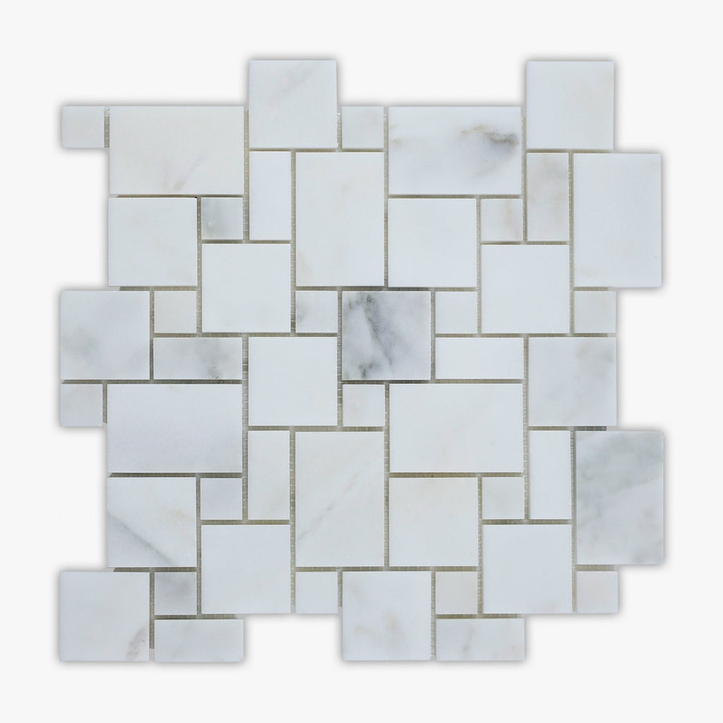 Calacatta Honed Versailles Pattern Marble Mosaic