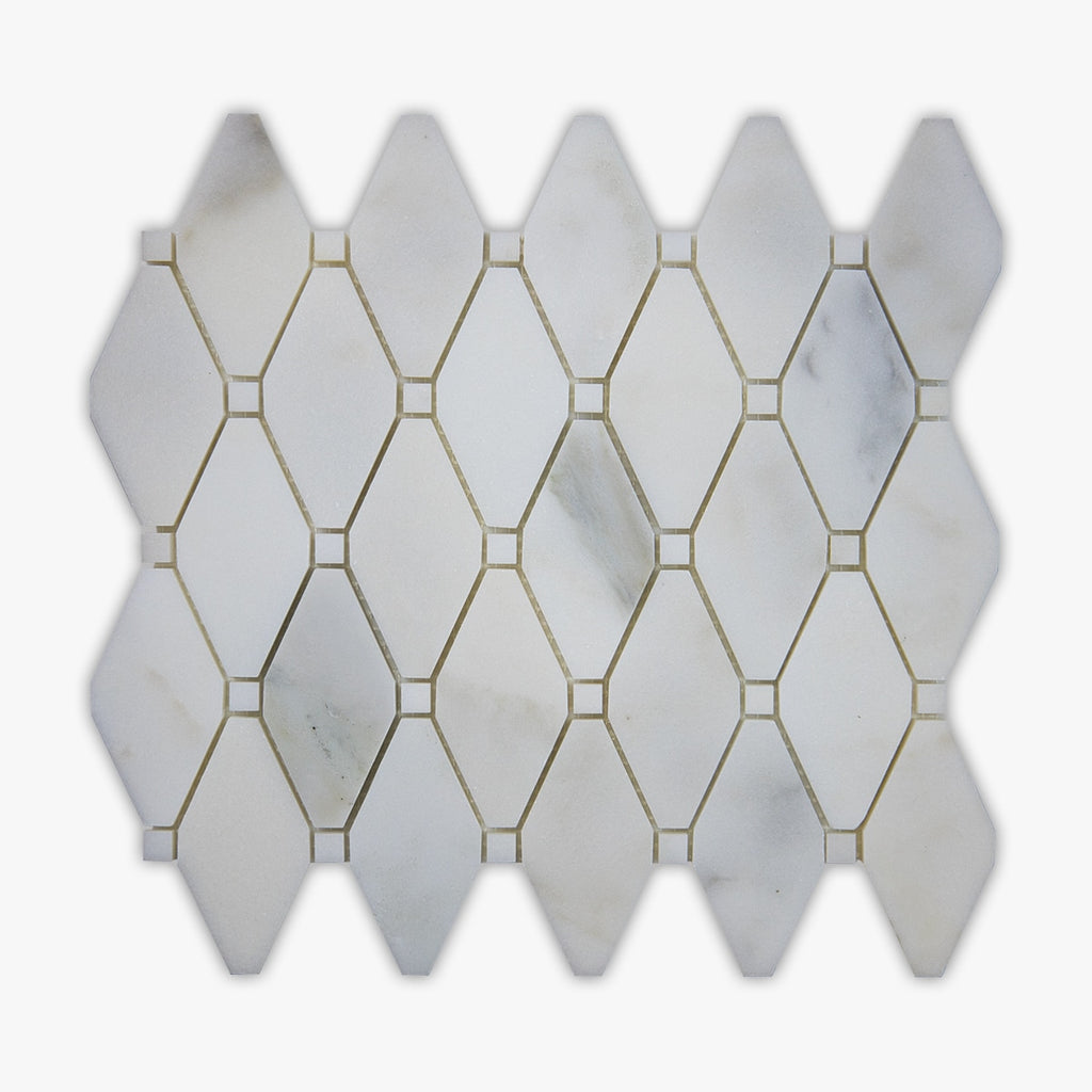 Calacatta Honed Long Octagon Marble Mosaic