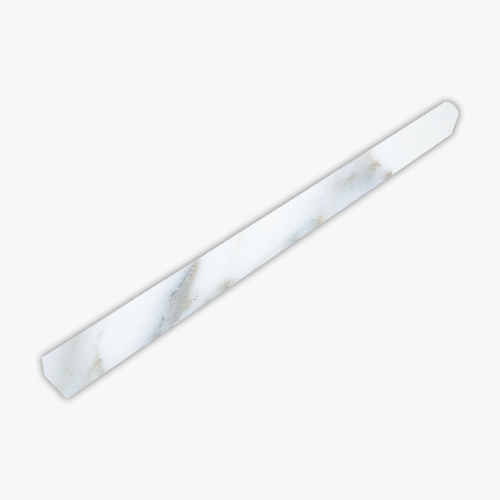 Calacatta Polished 1/2x12 Pencil Liner Marble Molding