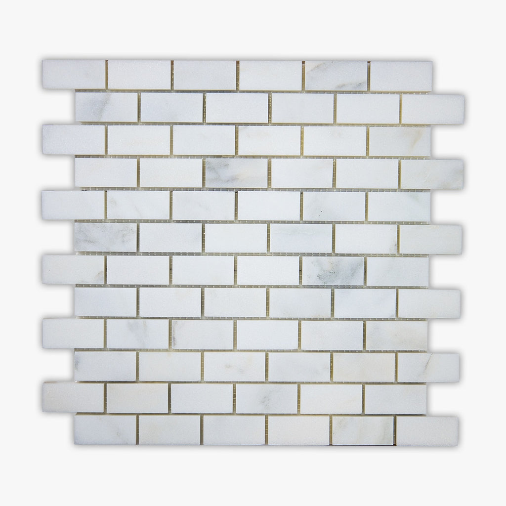 Calacatta Polished 1x2 Brick Marble Mosaic