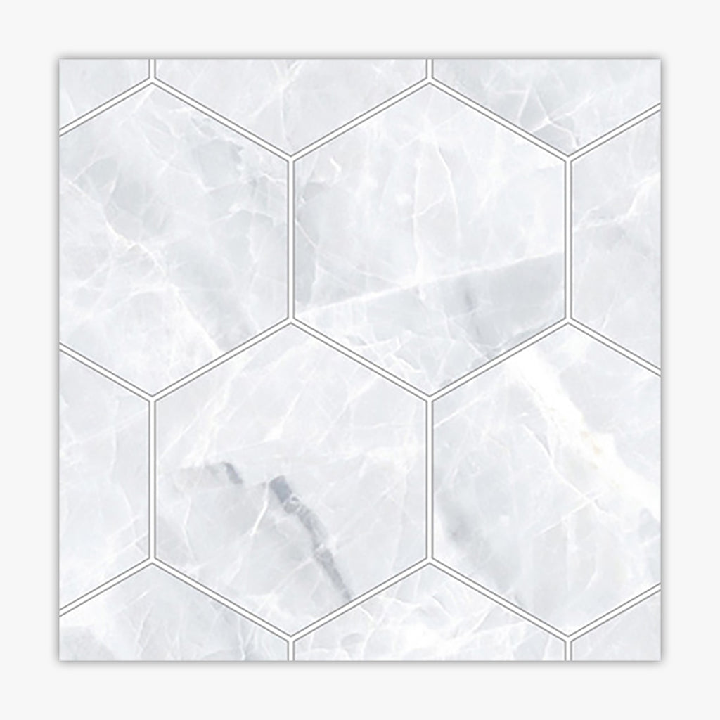 Nambia White Matte 3 Inch Hexagon Porcelain Mosaic
