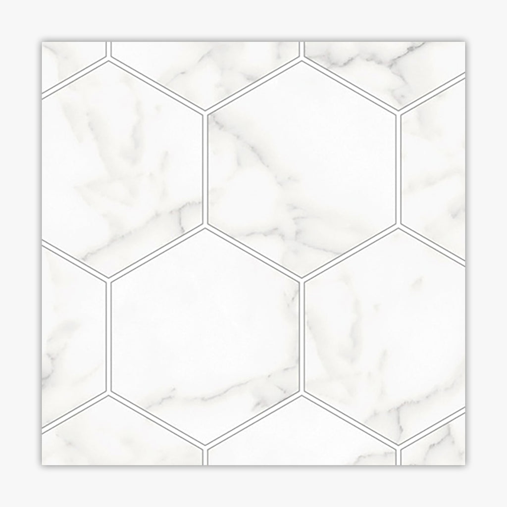Core White Polished 3 Inch Hexagon Porcelain Mosaic