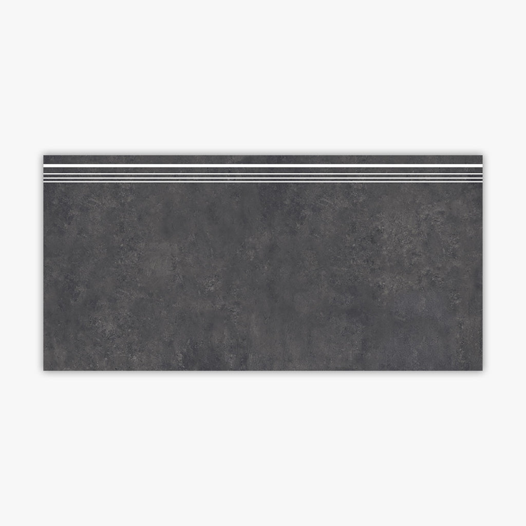 Clay Anthracite R11 Matte 24x48 Bullnose Porcelain Paver