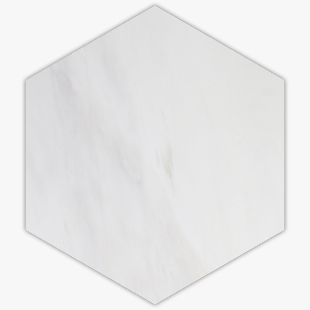 Bianco Dolomiti Honed 10 Inch Hexagon Marble Mosaic