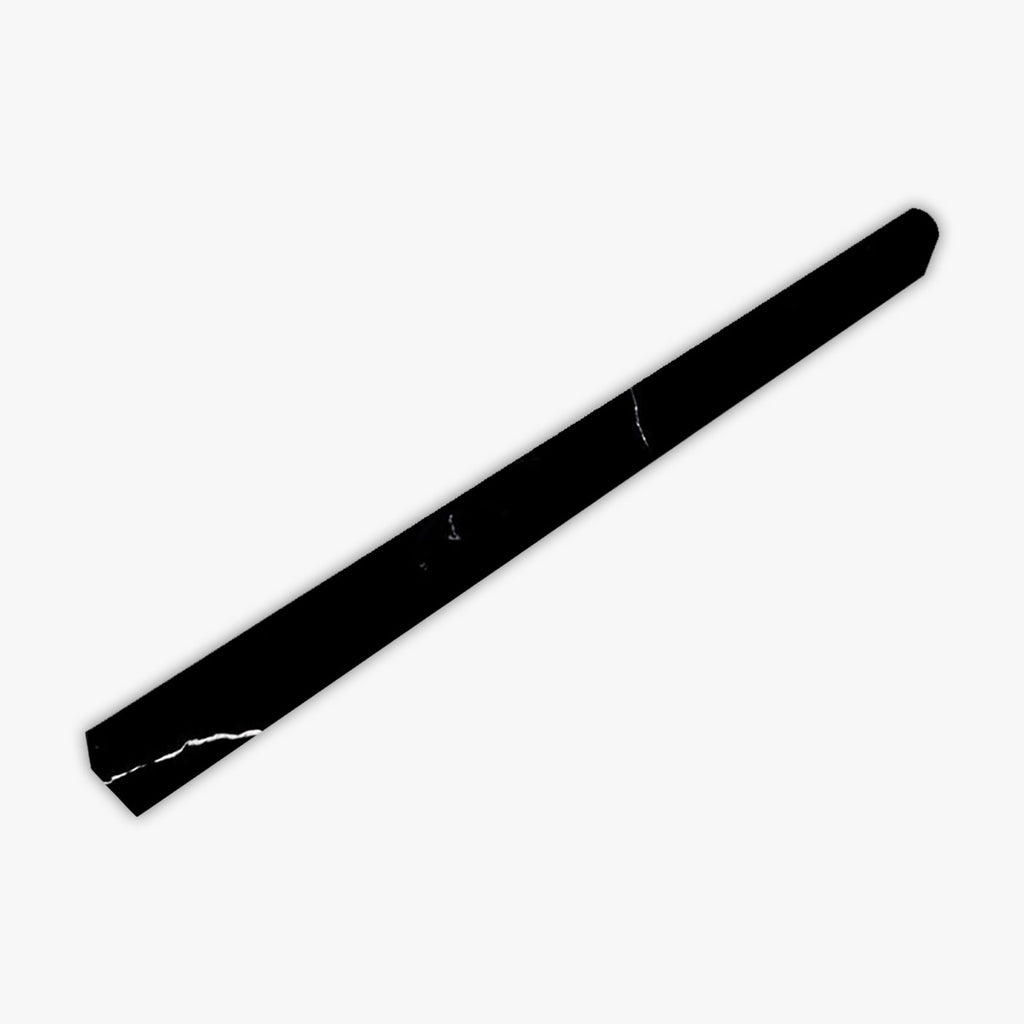 Neromarquina Polished 1/2x12 Pencil Liner Marble Molding