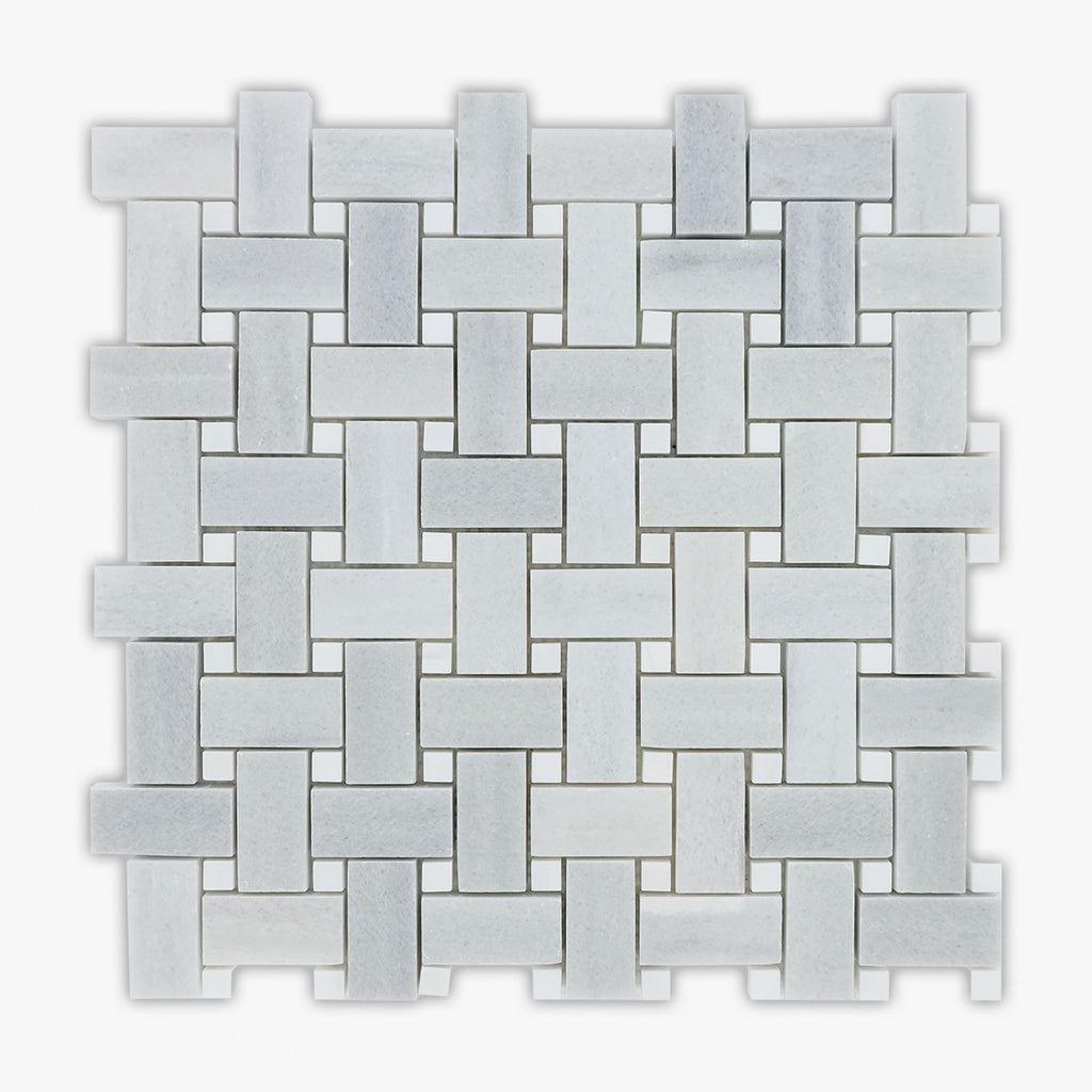 Marmara & Dolomiti Polished 1x2 Basket Weave Marble Mosaic