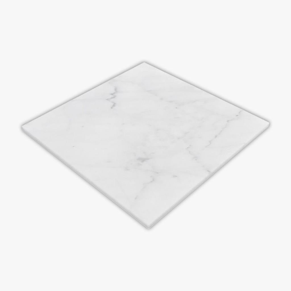 White Carrara Honed 12x12 Marble Tile