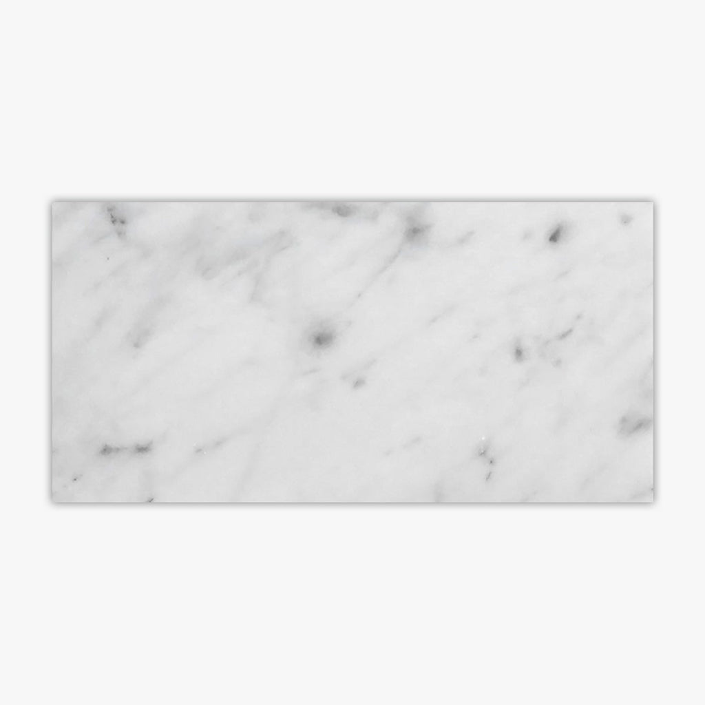 White Carrara Honed 6x12 Marble Tile