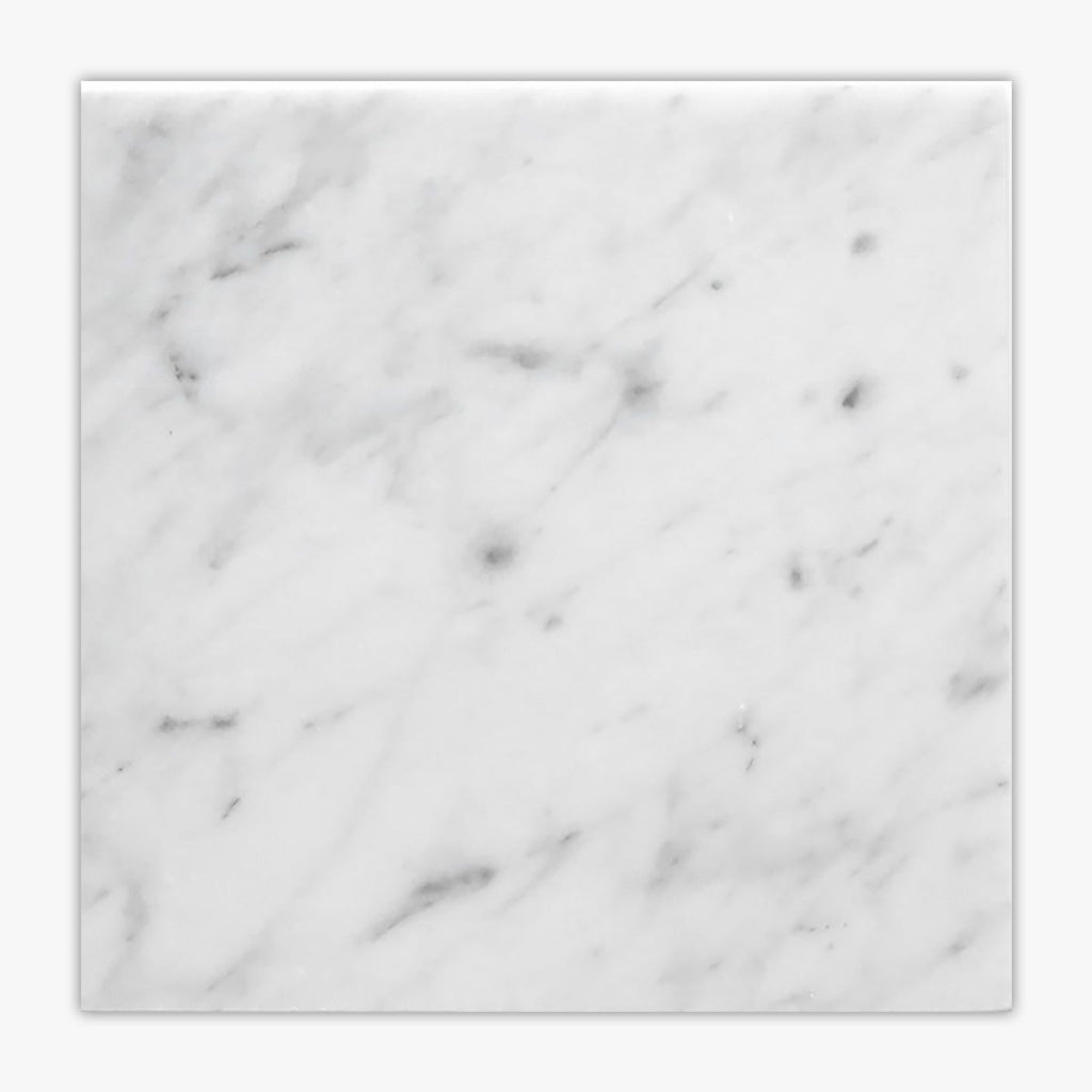 White Carrara Honed 6x6 Marble Tile