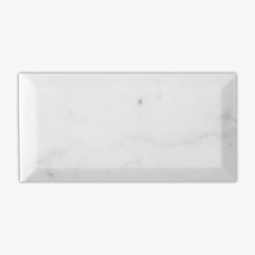 White Carrara Honed 3x6 Marble Tile