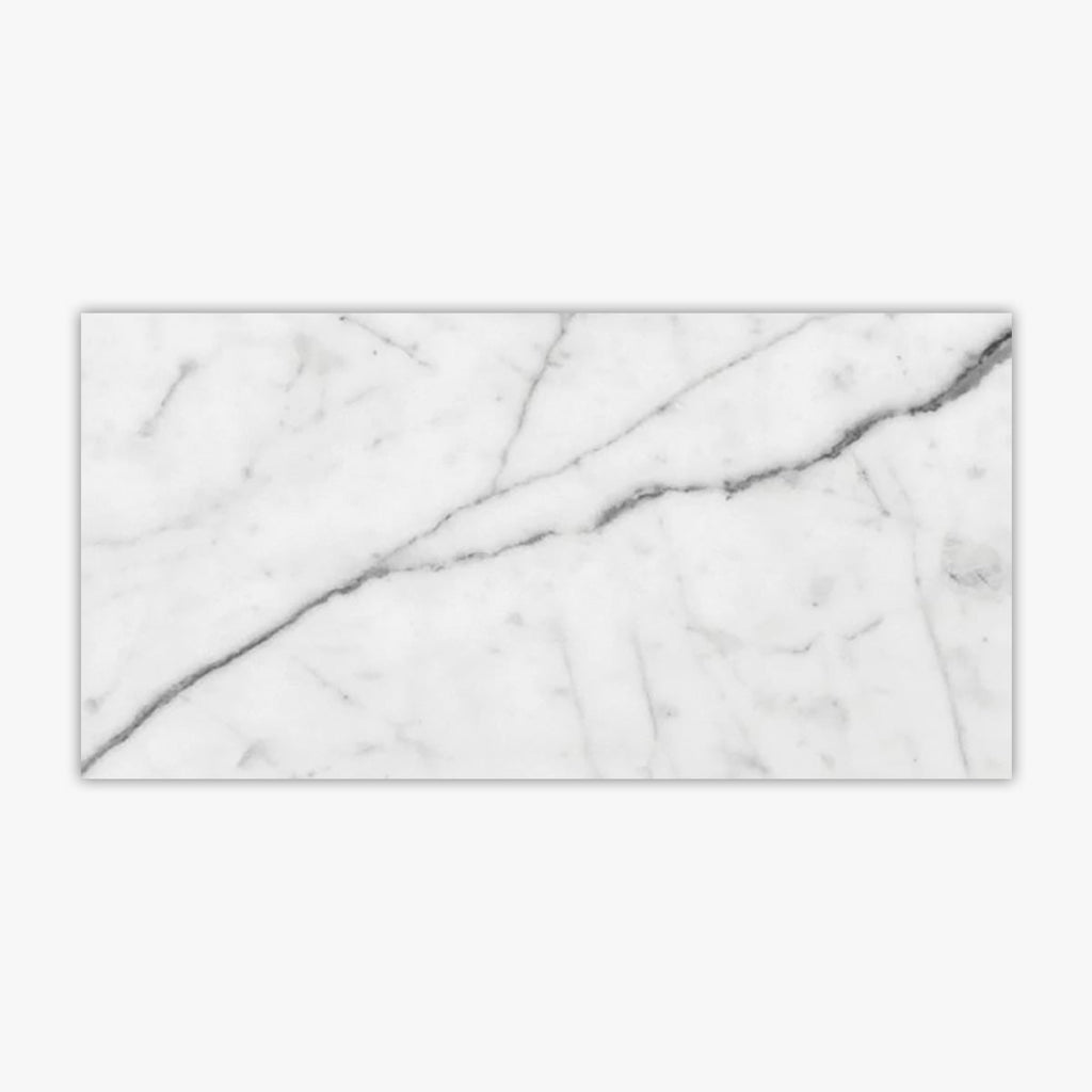 White Carrara Honed 3x6 Marble Tile