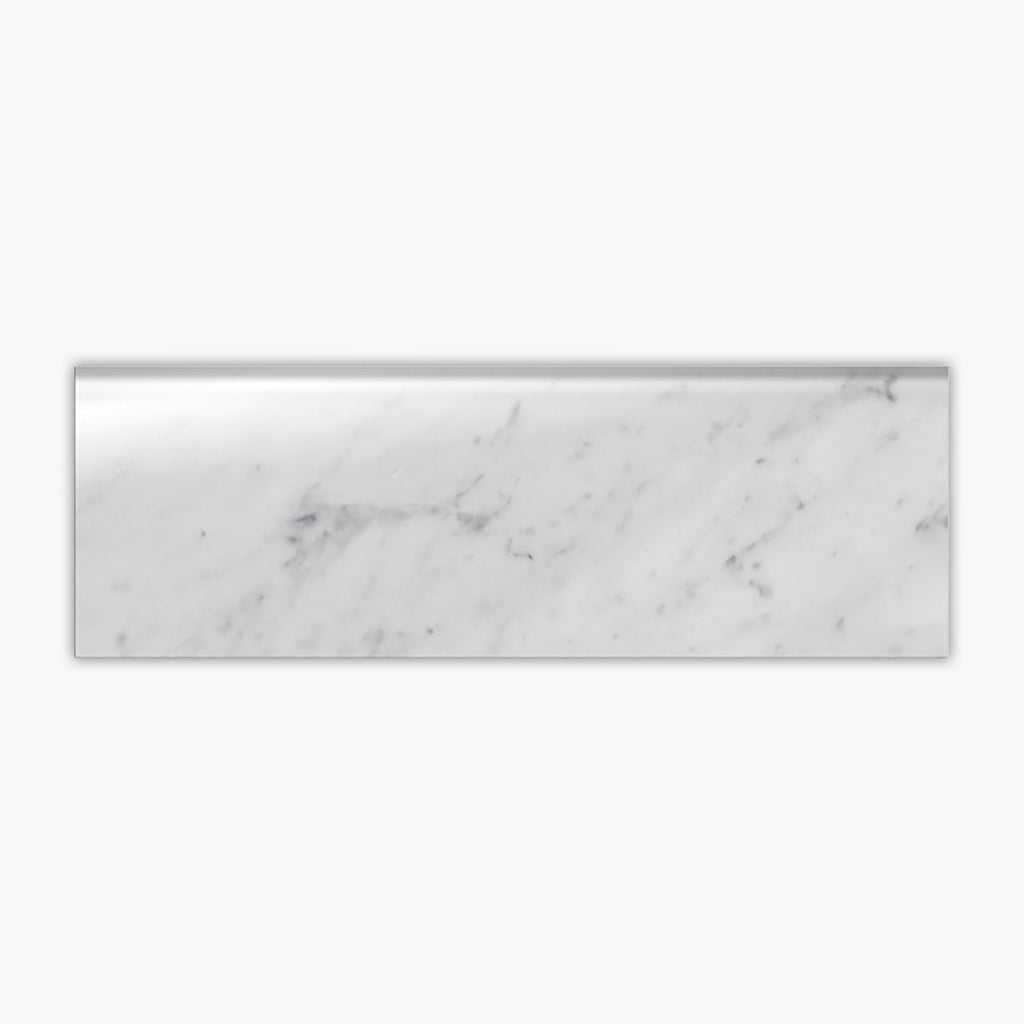 White Carrara Honed 4x12 Bullnose Marble Molding