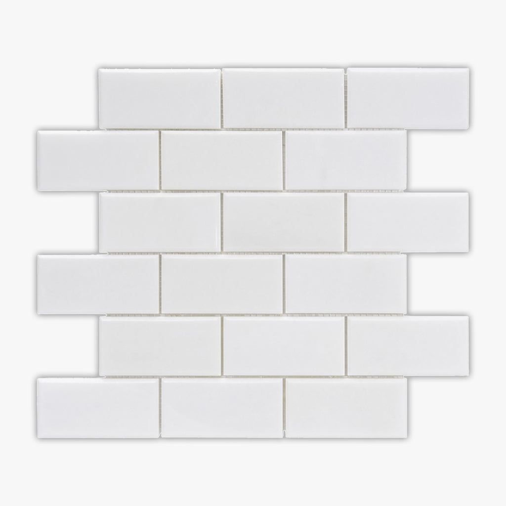 Thassos Polished 2x4 Brick Marble Mosaic