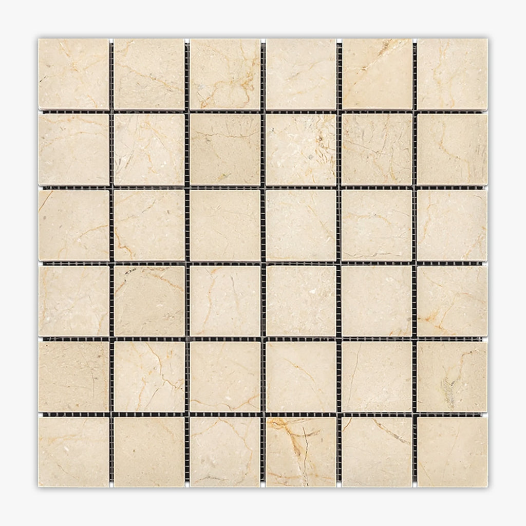 Crema Marfil Polished 2x2 Square Marble Mosaic