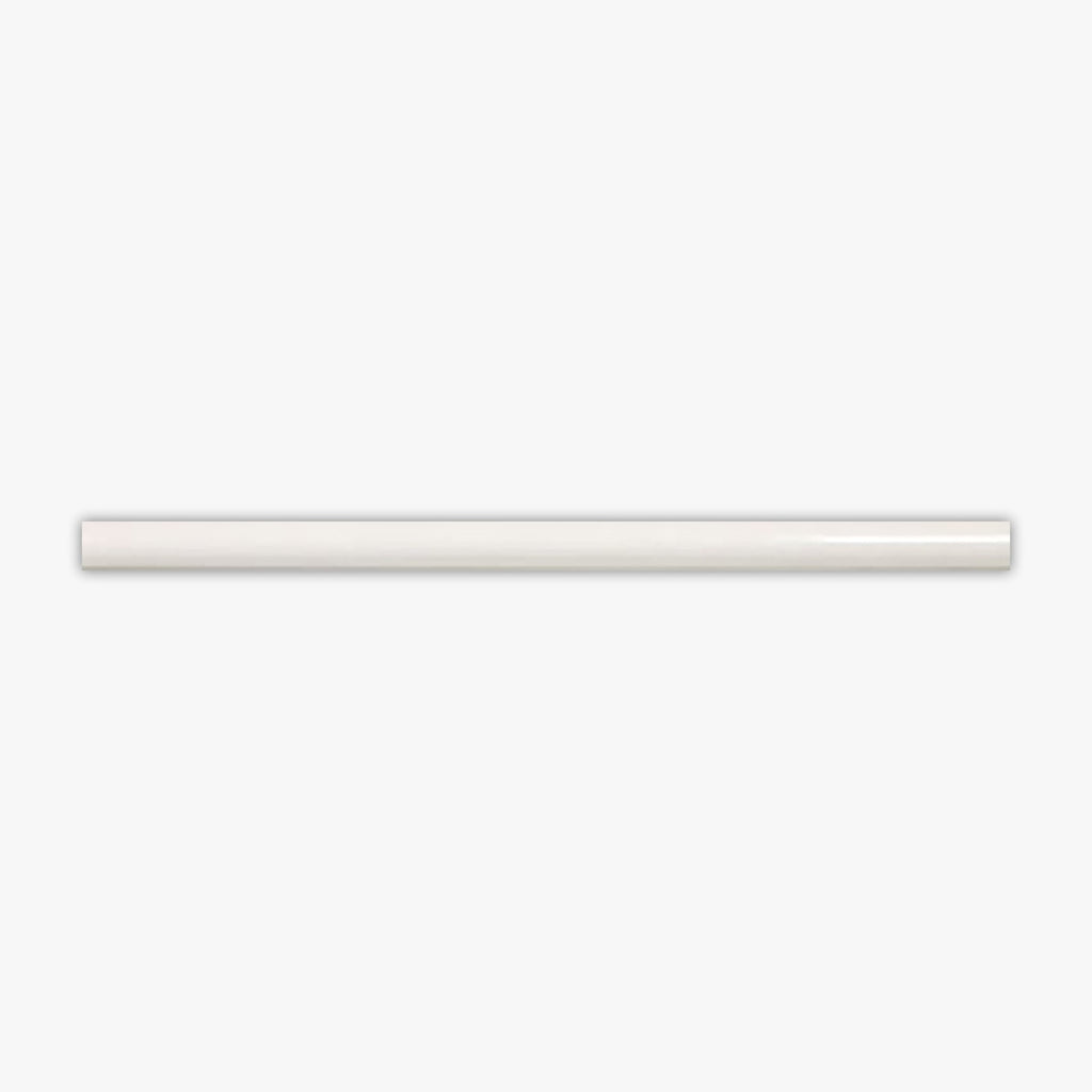 Zellige White Glossy 3/4x16 Pencil Ceramic Molding